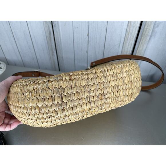 Sea & Grass Woven Straw Top Handle Bag Beach Boho With Strap - Picture 5 of 7